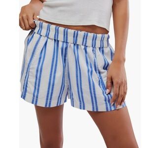 Free People Get Free Stripe Pull On Shorts